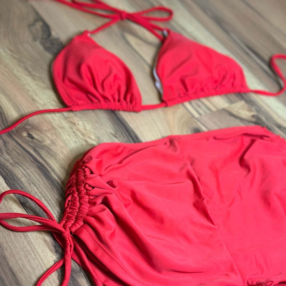 SET OF TWO -Women's Red and Black Bikini Sets